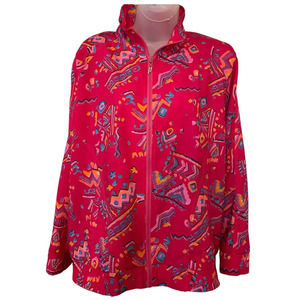 PRINCE Sportswear Vintage Womens M Dark Hot Pink MultiColor Graphic Jacket